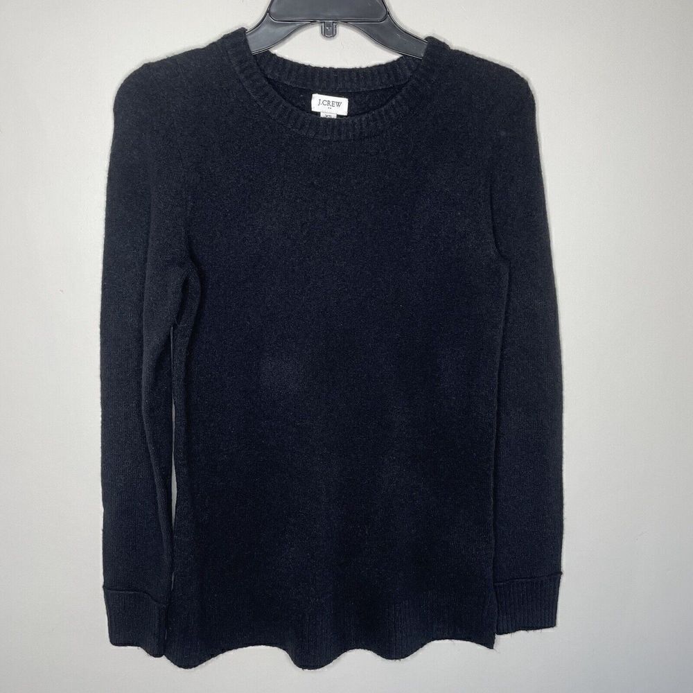 J CREW Sweater Womens XS Black Pullover Crewneck Extra Soft Yarn BB083